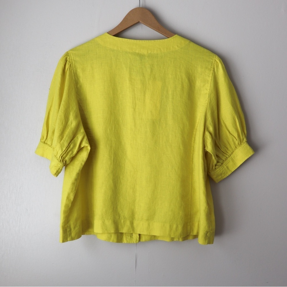 NWT Kensie 100% Linen Puff Sleeve Button Top XL - Picture 8 of 11